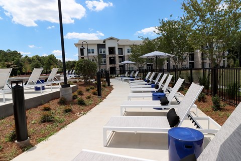 The Crest at South Point Pool Deck Seating located in McDonough, GA